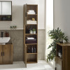 Hampshire Walnut Effect Tall Bathroom Storage Cabinet (H178.5 x W40 x D30cm)