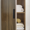 Hampshire Walnut Effect Tall Bathroom Storage Cabinet (H178.5 x W40 x D30cm)