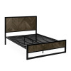 Harrison Black Wood Herringbone Double Bed (H108 x W144 x D199cm)
