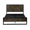 Harrison Black Wood Herringbone Double Bed (H108 x W144 x D199cm)
