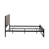 Harrison Black Wood Herringbone Double Bed (H108 x W144 x D199cm)