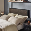 Harrison Black Wood Herringbone Double Bed (H108 x W144 x D199cm)