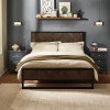 Harrison Black Wood Herringbone King Bed (H108 x W157 x D209cm)