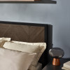 Harrison Black Wood Herringbone King Bed (H108 x W157 x D209cm)