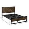 Harrison Black Wood Herringbone King Bed (H108 x W157 x D209cm)
