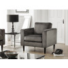 Hayward Charcoal Grey Velvet Armchair with a Black Leg Finish (D89 x W86 x H86cm)