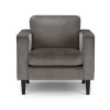 Hayward Charcoal Grey Velvet Armchair with a Black Leg Finish (D89 x W86 x H86cm)