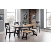 Hockley Oak and Black Rectangular Dining Table (D90 x W190 x H74)