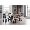 Hockley Oak and Black Rectangular Dining Table (D90 x W190 x H74cm)