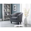 Hugo Slate Grey Linen Fabric with a Fabric Leg Finish Tub Chair (D70 x W76 x H74cm)