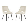 Set of 2 Iris Ivory Boucle Dining Chairs (D52 x W61 x H84cm)