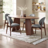 Julius Walnut Effect Oval Dining Table (H76 x W180 x D90cm)