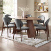 Julius Walnut Effect Oval Dining Table (H76 x W180 x D90cm)
