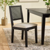 Set of 2 Knoxley Black Oak Rattan Back Dining Chairs (H89 x W45 x D54cm)