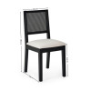 Set of 2 Knoxley Black Oak Rattan Back Dining Chairs (H89 x W45 x D54cm)