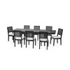 Set of 2 Knoxley Black Oak Rattan Back Dining Chairs (H89 x W45 x D54cm)