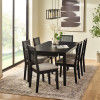 Set of 2 Knoxley Black Oak Rattan Back Dining Chairs (H89 x W45 x D54cm)