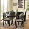 Set of 2 Knoxley Black Oak Rattan Back Dining Chairs (H89 x W45 x D54cm)