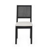 Set of 2 Knoxley Black Oak Rattan Back Dining Chairs (H89 x W45 x D54cm)