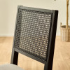 Set of 2 Knoxley Black Oak Rattan Back Dining Chairs (H89 x W45 x D54cm)