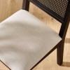 Set of 2 Knoxley Black Oak Rattan Back Dining Chairs (H89 x W45 x D54cm)