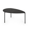 Lorette Black Ash Effect Teardrop Nest of 2 Coffee Tables (H45.5 x W63.5 x D103cm)