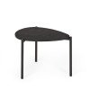 Lorette Black Ash Effect Teardrop Nest of 2 Coffee Tables (H45.5 x W63.5 x D103cm)
