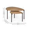 Lorette Oak Effect Teardrop Nest of 2 Coffee Tables (H45.5 x W63.5 x D103cm)