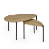 Lorette Oak Effect Teardrop Nest of 2 Coffee Tables (H45.5 x W63.5 x D103cm)