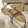 Lorette Oak Effect Teardrop Nest of 2 Coffee Tables (H45.5 x W63.5 x D103cm)