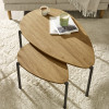 Lorette Oak Effect Teardrop Nest of 2 Coffee Tables (H45.5 x W63.5 x D103cm)