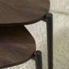 Lorette Walnut Effect Teardrop Nest of 2 Coffee Tables (H45.5 x W63.5 x D103cm)