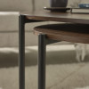Lorette Walnut Effect Teardrop Nest of 2 Coffee Tables (H45.5 x W63.5 x D103cm)