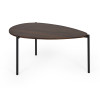 Lorette Walnut Effect Teardrop Nest of 2 Coffee Tables (H45.5 x W63.5 x D103cm)