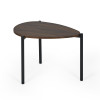 Lorette Walnut Effect Teardrop Nest of 2 Coffee Tables (H45.5 x W63.5 x D103cm)