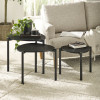 Lorette Black Ash Effect Teardrop Nest of 3 Side Tables (H45.5 x W50 x D52.5cm)