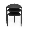 Lorette Black Ash Effect Teardrop Nest of 3 Side Tables (H45.5 x W50 x D52.5cm)