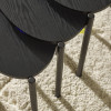 Lorette Black Ash Effect Teardrop Nest of 3 Side Tables (H45.5 x W50 x D52.5cm)