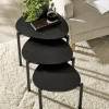 Lorette Black Ash Effect Teardrop Nest of 3 Side Tables (H45.5 x W50 x D52.5cm)