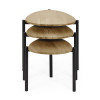 Lorette Oak Effect Teardrop Nest of 3 Side Tables (H45.5 x W50 x D52.5cm)