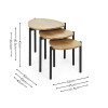 Lorette Oak Effect Teardrop Nest of 3 Side Tables (H45.5 x W50 x D52.5cm)