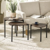 Lorette Walnut Effect Teardrop Nest of 3 Side Tables (H45.5 x W50 x D52.5cm)