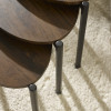 Lorette Walnut Effect Teardrop Nest of 3 Side Tables (H45.5 x W50 x D52.5cm)