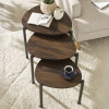Lorette Walnut Effect Teardrop Nest of 3 Side Tables (H45.5 x W50 x D52.5cm)