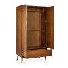 Lowry Cherry Ash Wood 2 Door Combi Wardrobe (D55 x W97 x H190cm)