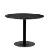 Luca Black Marble Effect Round Pedestal Dining Table  (H76 x W100 x D100cm)