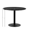 Luca Black Marble Effect Round Pedestal Dining Table  (H76 x W100 x D100cm)