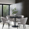 Luca Black Marble Effect Round Pedestal Dining Table  (H76 x W100 x D100cm)