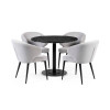 Luca Black Marble Effect Round Pedestal Dining Table  (H76 x W100 x D100cm)