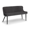 Luxe High Grey Velvet Bench (D62 x W143 x H83cm)